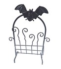 Miniature Dollhouse Halloween Village Black Metal Garden Gate  With A Bat 1:12 — photo 1