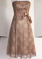 BCBG Max Azria Strapless Lace Fit & Flare Wedding Guest Cocktail Dress 0 XS