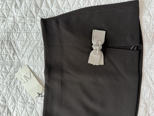 ZARA BLACK MINI SKIRT WITH BOW DETAIL SIZE M BNWT 8338/408 (60£RPR) BLOGGERS FAV - Picture 22 of 22