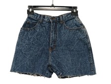 Stefano World Wide Vintage High-Waist Acid Wash Denim Cutoff Shorts Size 6