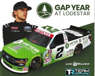 NEW! 2026 LUKE BALDWIN #2 NASCAR CRAFTSMAN "GAP YEAR AT LODESTAR " POSTCARD!!