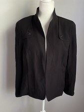 Nina Mclemore Black Open Front Blazer Size 10