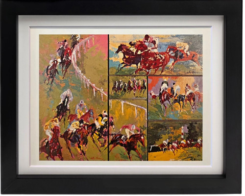 LEROY NEIMAN On The Turf Vintage 1974 Plate Signed Vintage Horse Racing Print