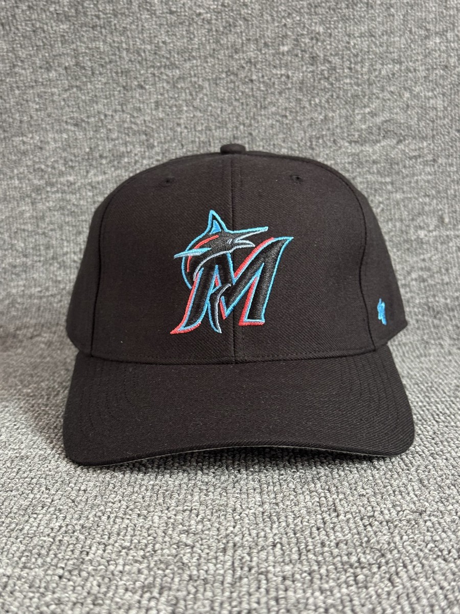 47 Brand Miami Marlins Dad Hat Strapback Black One Size Cap