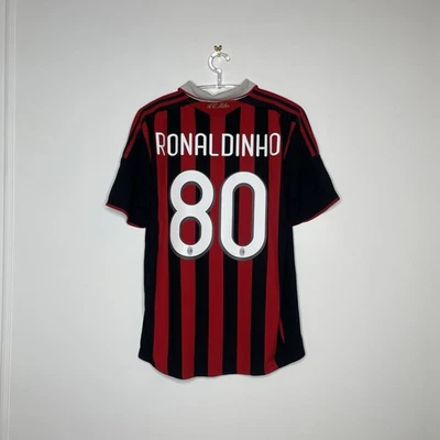 Maillot de Football Milan AC RONALDINHO 2009 2010 maglia psg camiseta shirts q - Photo 1/4