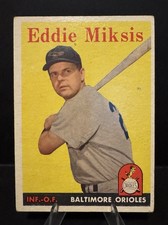 1958 Topps Baseball #121 Eddie Miksis Baltimore Orioles
