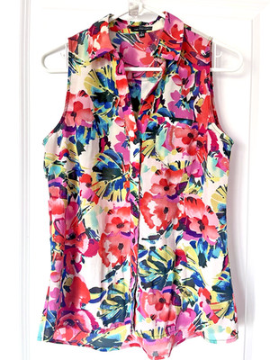 The Limited Women's Sheer Multi-Color Sleeveless Top Size S Pre-Owned