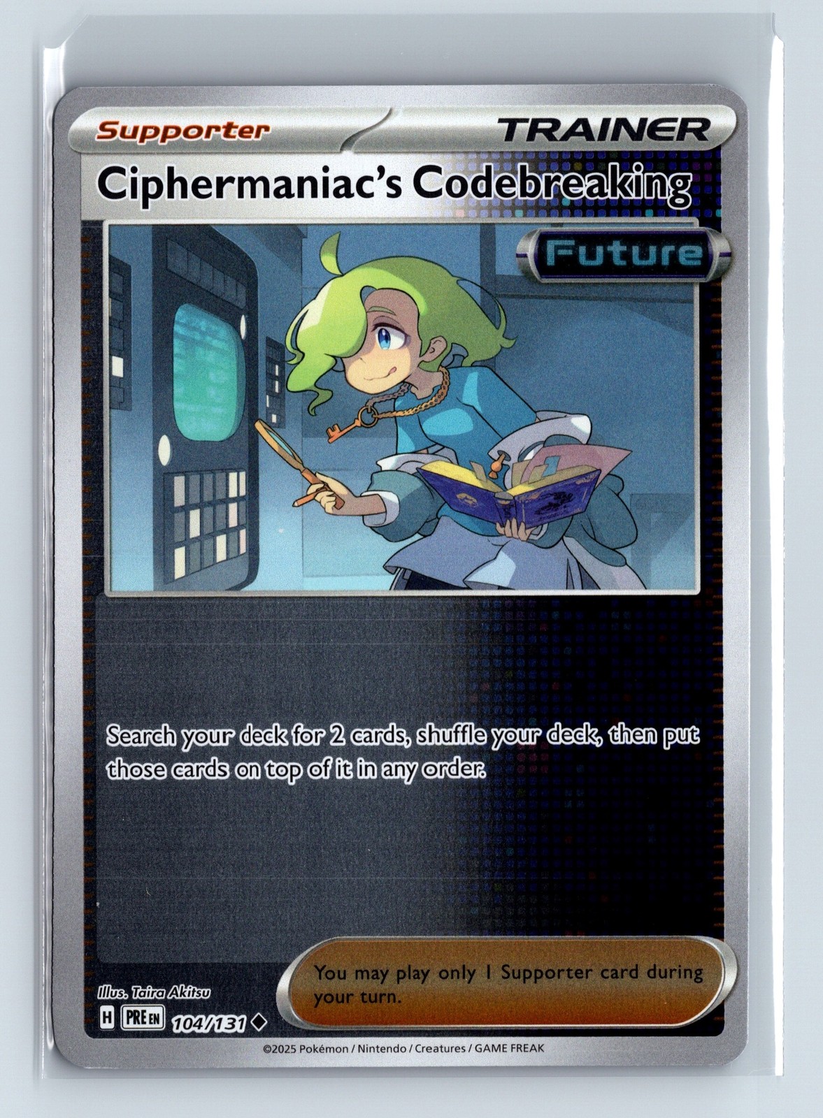 Pokemon Prismatic Evolutions Ciphermaniac's Codebreaking #104/131 Reverse Holo