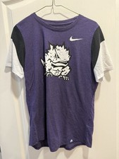 NIKE TCU HORNED FROGS texas christian university FAN Triblend WOMEN TEE SHIRT M