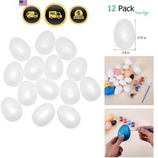 Craft Foam Eggs 12 Pack 2.75 Inch Polystyrene Foam Eggs for Easter Halloween ...
