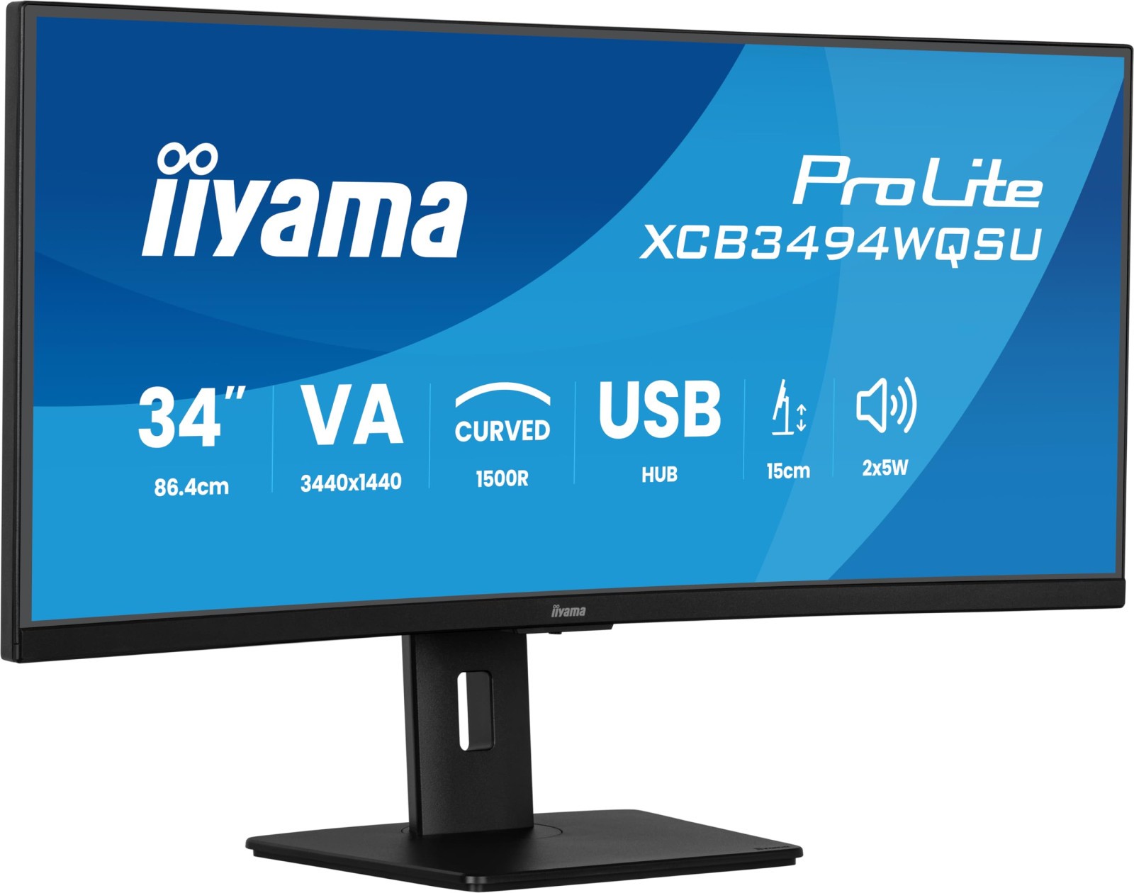 iiyama ProLite XCB3494WQSU B1 Monitor PC 34" Curvo UWQHD AMD FreeSync Premium