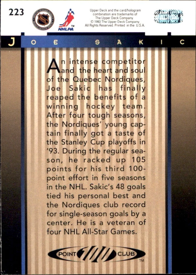 1993-94 UPPER DECK Base Stars RCs 🥅 YOU PICK FAVORITES 🥅NHL CARDS #191 - #330 - Image 4 of 4