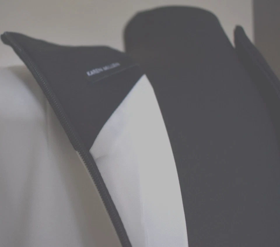 Vestido Karen Millen Negro Marfil Diagonal Rayas Movible Lápiz Ocasión Reino Unido 10 Foto 4 de 4