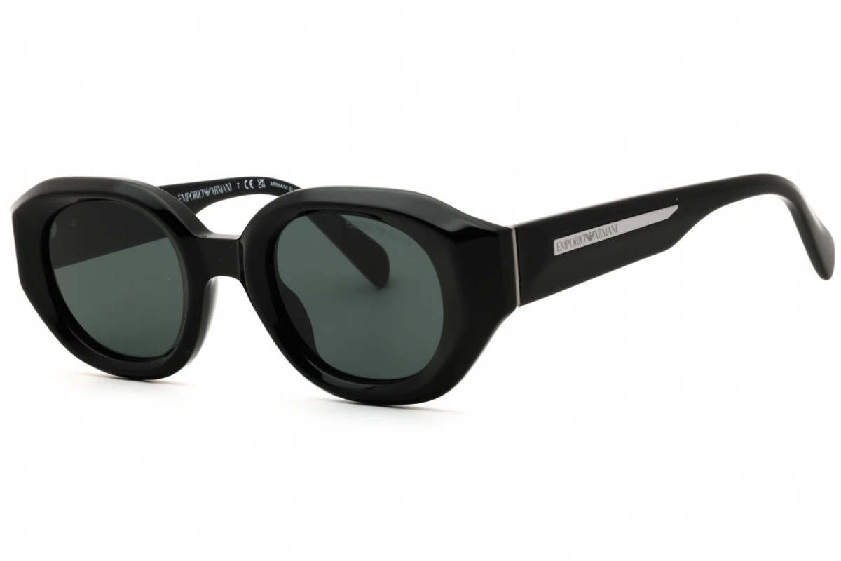 Emporio Armani 0EA4140 50018G Shiny Black Oval Sunglasses Sunglasses Emporio Armani EA 4244U (50018G) EA4244U Man  main image 4