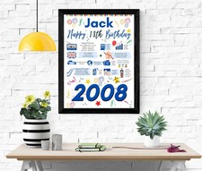18TH BIRTHDAY POSTER PRESENT GIFT+ PERSONALISED NAME FOR SON BROTHER FRIEND HIM