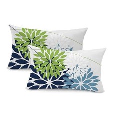 Outdoor Throw Pillow Covers 12x20 Inch Set of 20" x 12" Pack of 2 Blue Green