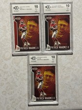 (3) 2019 Sage Aspire BCCG Graded 10 Patrick Mahomes II -Red,silver, Regular.