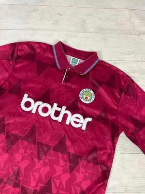 Score Draw Manchester City 1990 1992 Away Shirt Jersey Retro