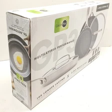 Greenpan GP3 3-Ply Multi-Clad Ceramic Nonstick Thermolon FryPan 5pc Set  NIB