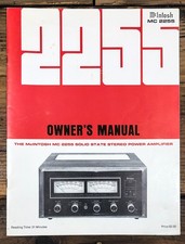 McIntosh MC 2255 MC-2255 Amplifier Service Manual Original 