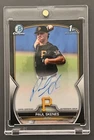 2023 Bowman Chrome Black Refractor Paul Skenes Pirates RC Rookie AUTO 1/75