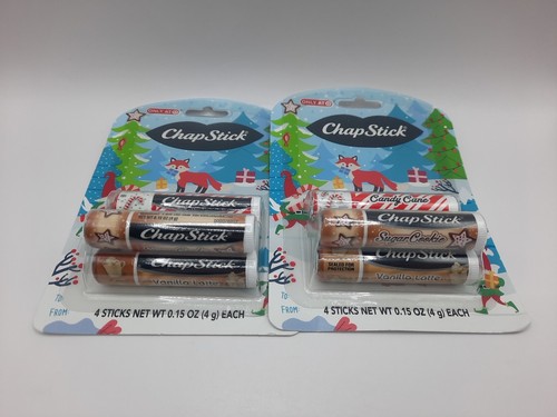 CHAPSTICK Christmas NEW Full Size Sugar Cookie Hot Chocolate *Two Packs Of Four* - Picture 3 of 4
