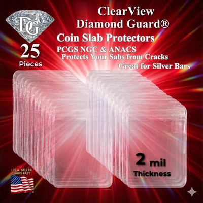 25 X Lot  - Coin Slab  Protectors -2 Mils Zip Bags for PCGS-NGC- ANACS holders.