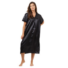Ladies Satin Nightdress Silky Nightdress Lace Detail Soft Lightweight Nightgown