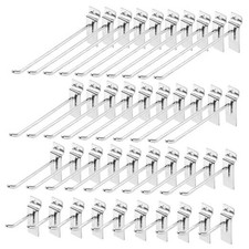  40Pcs Slatwall Panel Hooks Assortment Set, Heavy Duty 2/4/6/8 Inches Silver