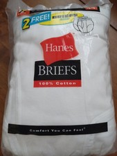 Vintage 2001 Hanes Briefs 8 Pack Size 44 Preshrunk Cotton Grey Waist Band 15763