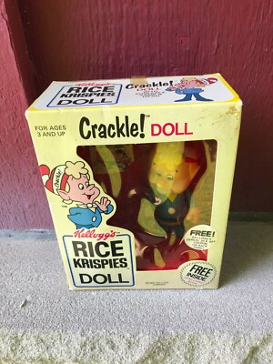 NRFB Kellogg's 1984 Vinyl CRACKLE Doll - Rice Krispies Collectible (S4)