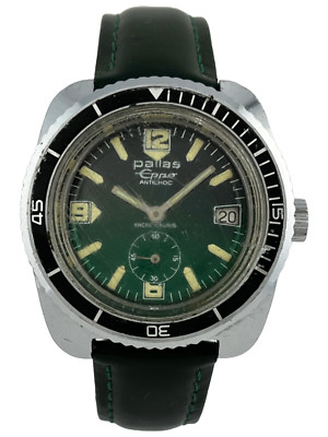 Herrenarmbanduhr Taucher Pallas Eppo Handaufzug FE 233-66 mit Datum funktioniert