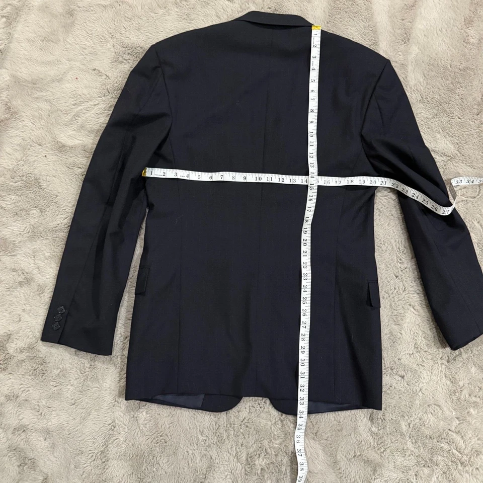Куртка блейзер мужская Ungaro Uomo Paris 100% шерсть размер 44L сделано в США темно-синяя - Изображение 4 из 4