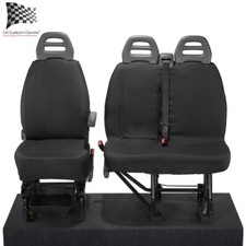 Citroen Relay Front Seat Covers Tailored & Waterproof (2006-2022) Black 380