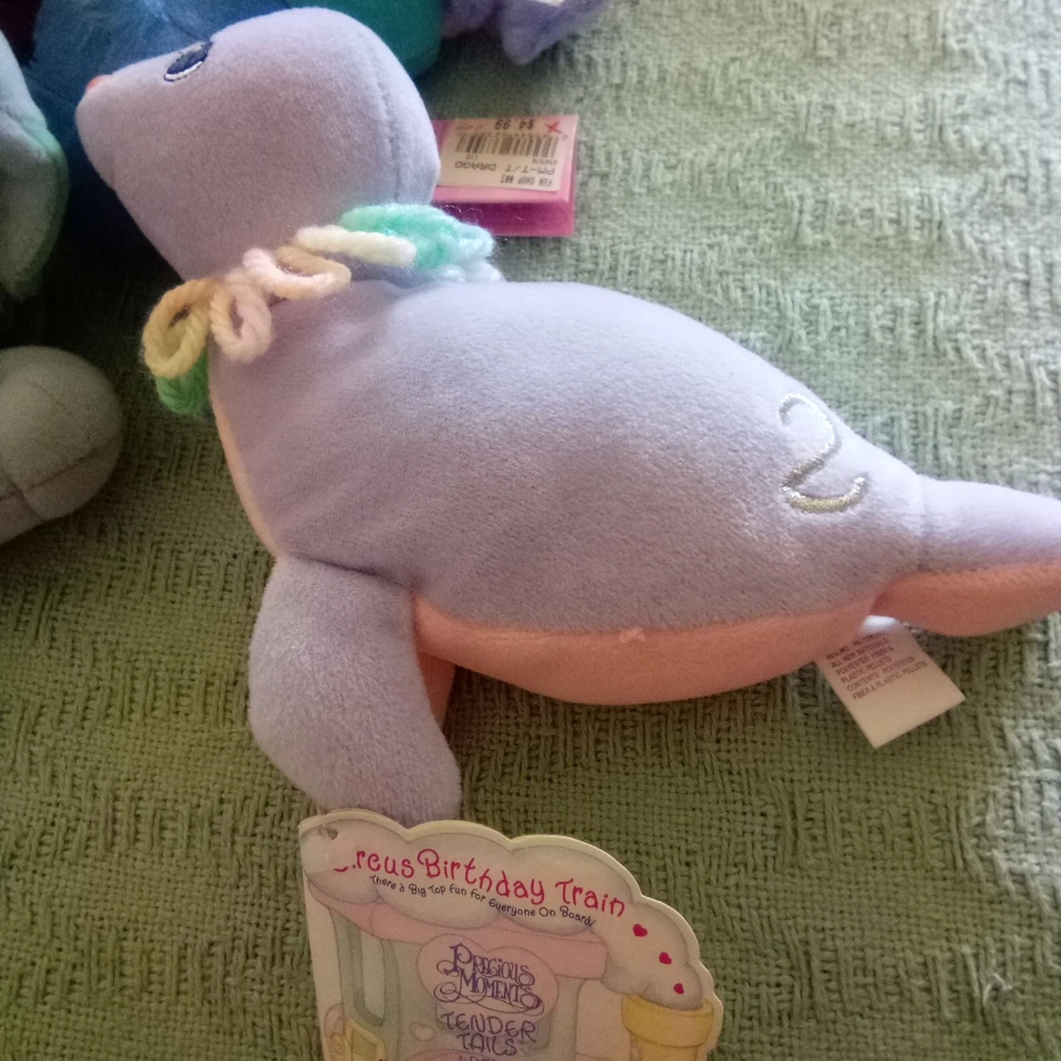 Precious Moments Lot Of 9 Plush Toys Tender Tails , Pirate Parrot, Circus Seal - Image 4 of 4