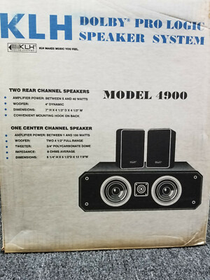 KLH Surround sound speakers - center and rear- finish your surround system