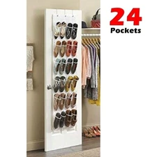 Over The Door 24 Shoe Organizer Rack Hanging Storage Holder Hanger Bag Closet