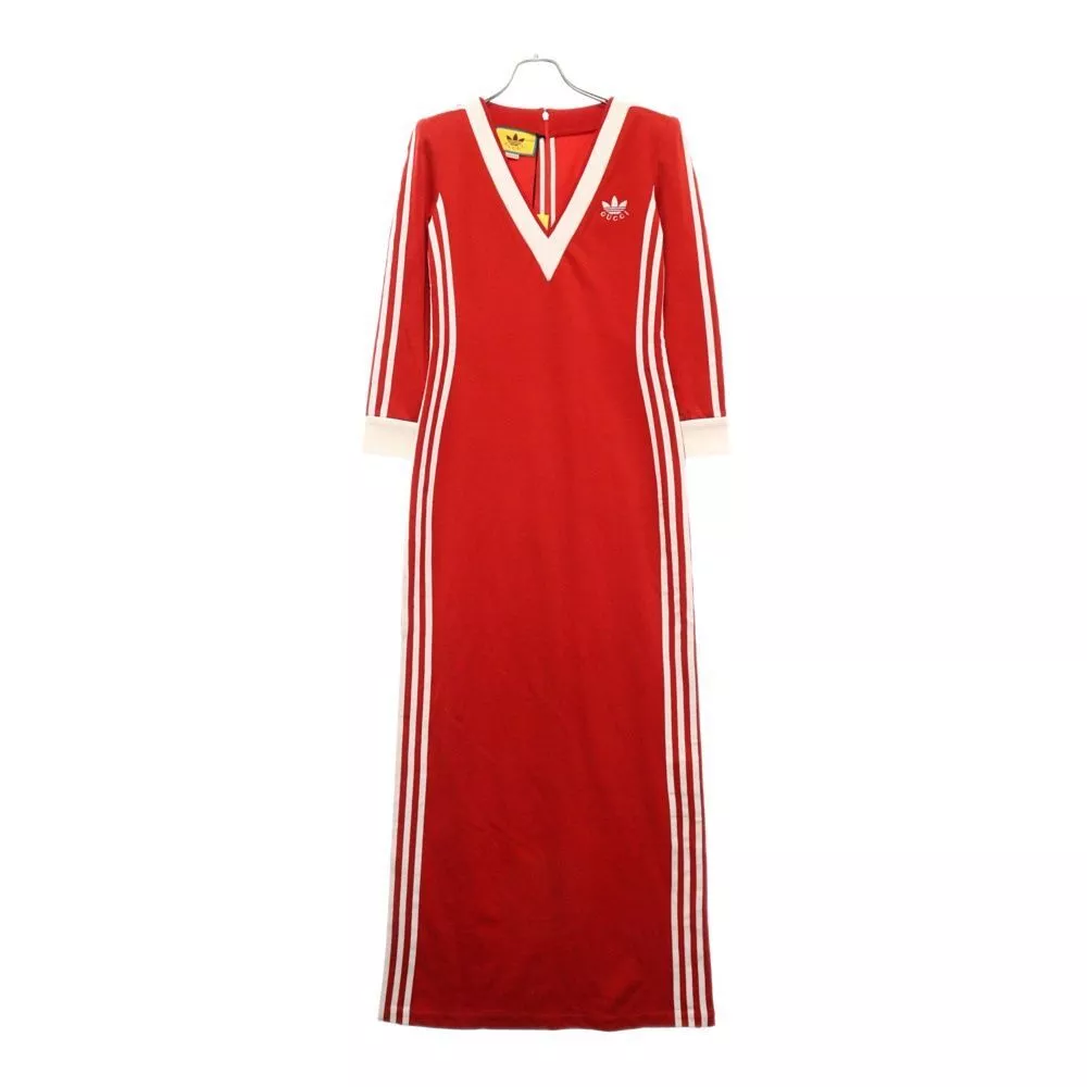 Robe manches longues GUCCI   Taille S, polyester, rouge, modèle #712711