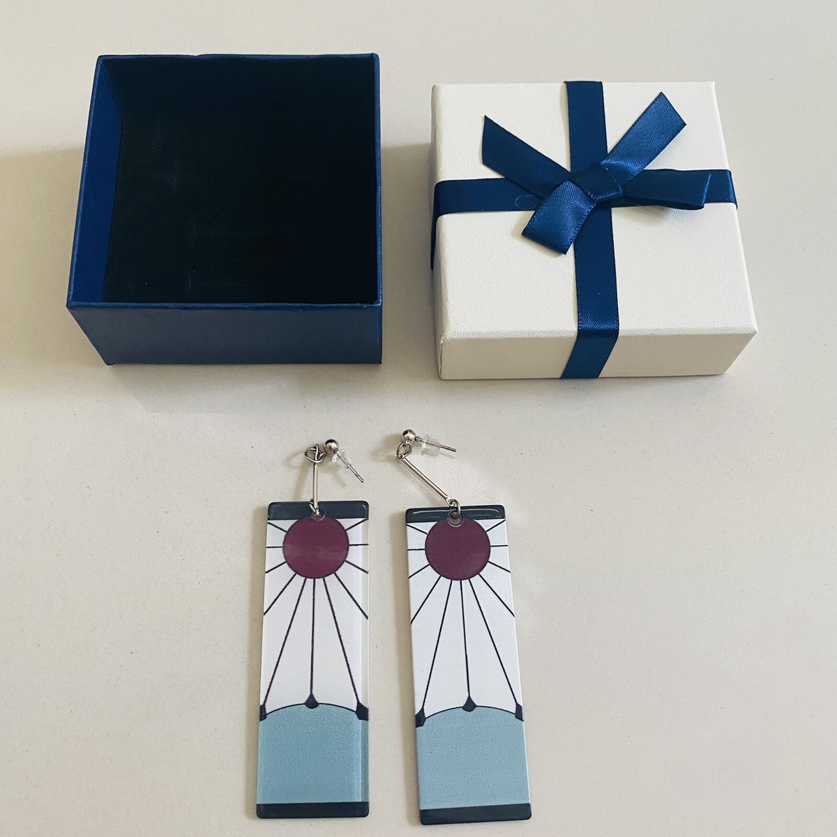 DEMON SLAYER EARRINGS Tanjiro Earrings Hanafuda Cosplay Costume