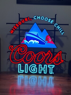 COORS LIGHT MISSOURI CHOOSE CHILL LED BEER BAR SIGN MAN CAVE