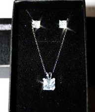 Princess Austrian Zircon Necklace Stud Earring Jewelry Set with Gift Box