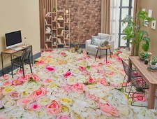 3D Pink Rose 4055NA Floor WallPaper Murals Wall Print 5D AJ WALLPAPER AU Fay