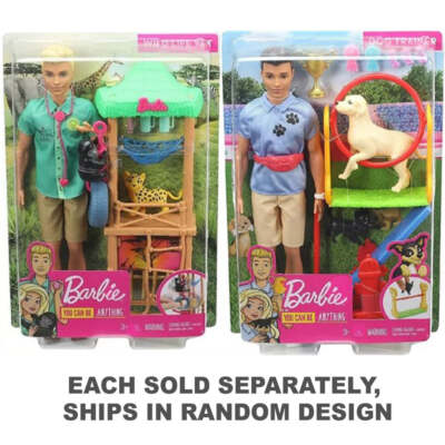 Dog Trainer Ken Barbie Doll Set 2019 You Can Be Mattel Gjm34 MINT