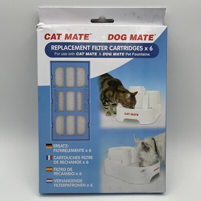 Cat Mate Replacement Filter Cartridge for Pet Water Fountain - 6 Count