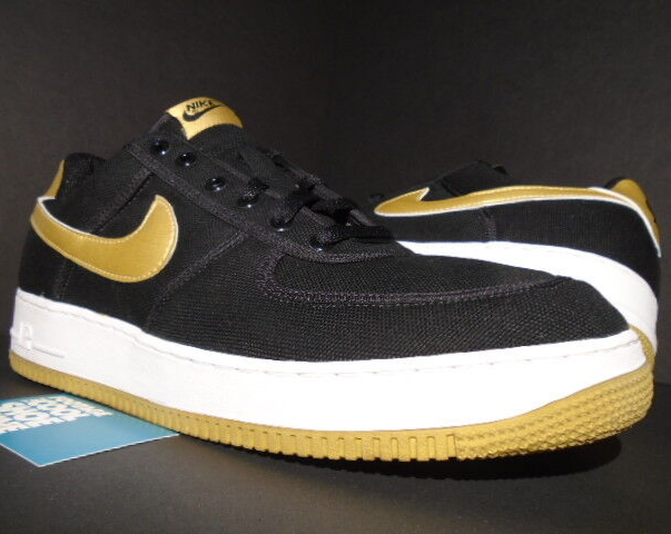 2005 NIKE AIR FORCE 1 CANVAS Co.JP BLACK METALLIC GOLD OFF 2005 NIKE AIR FORCE 1 CANVAS Co.JP BLACK METALLIC GOLD OFF
