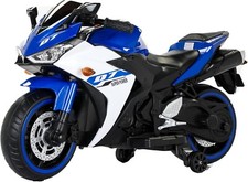 Kids Electric Motorcycle with Wheels for 3-8 Years Boys Girls,Blue White