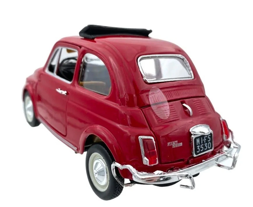 Modellino Auto In Scala 1:24 FIAT 500L 1968 Burago Diecast Modellismo Collezione - Immagine 2 di 3