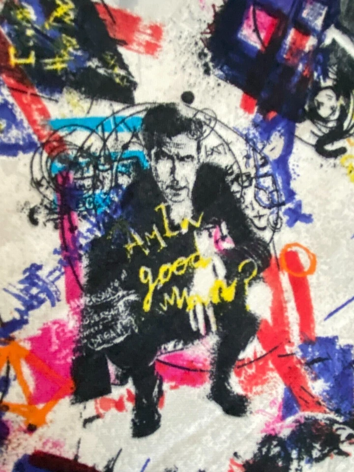 Dr Who ~ Cotton Graffiti Toss Quilt Fabric Remnant 20" x 15" - Image 2 of 4