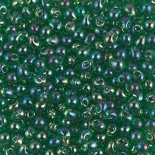 DP-179, Transparent GREEN AB, 10g, 3.4mm drop/fringe beads, db-82 