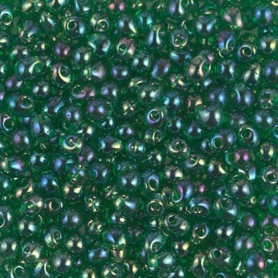 DP-179, Transparent GREEN AB, 10g,  3.4mm drop/fringe beads, (db-82)